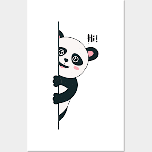 Panda Peeks Posters and Art